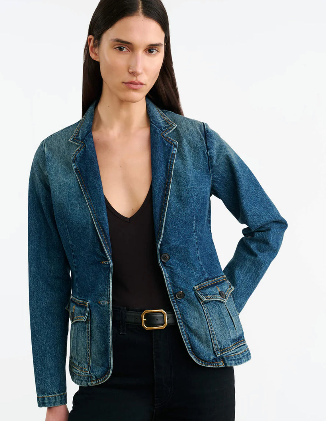 NILI LOTAN Elton Denim Blazer