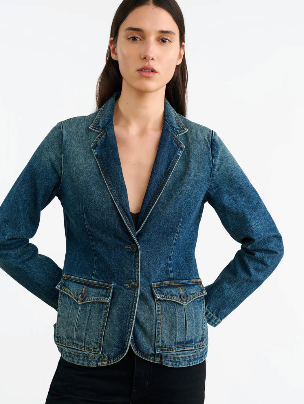 NILI LOTAN Elton Denim Blazer