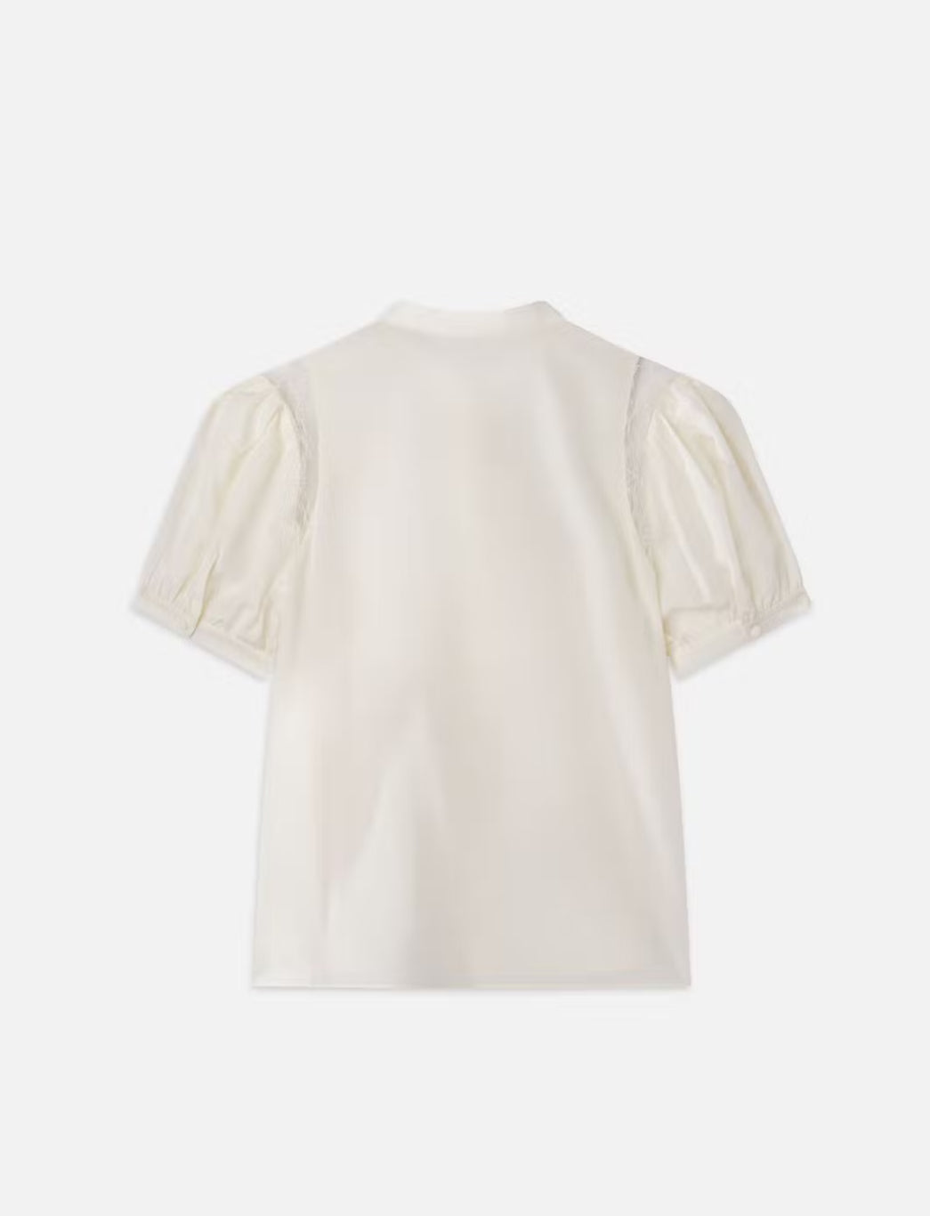 FRAME Lace Shoulder Inset Blouse Cream