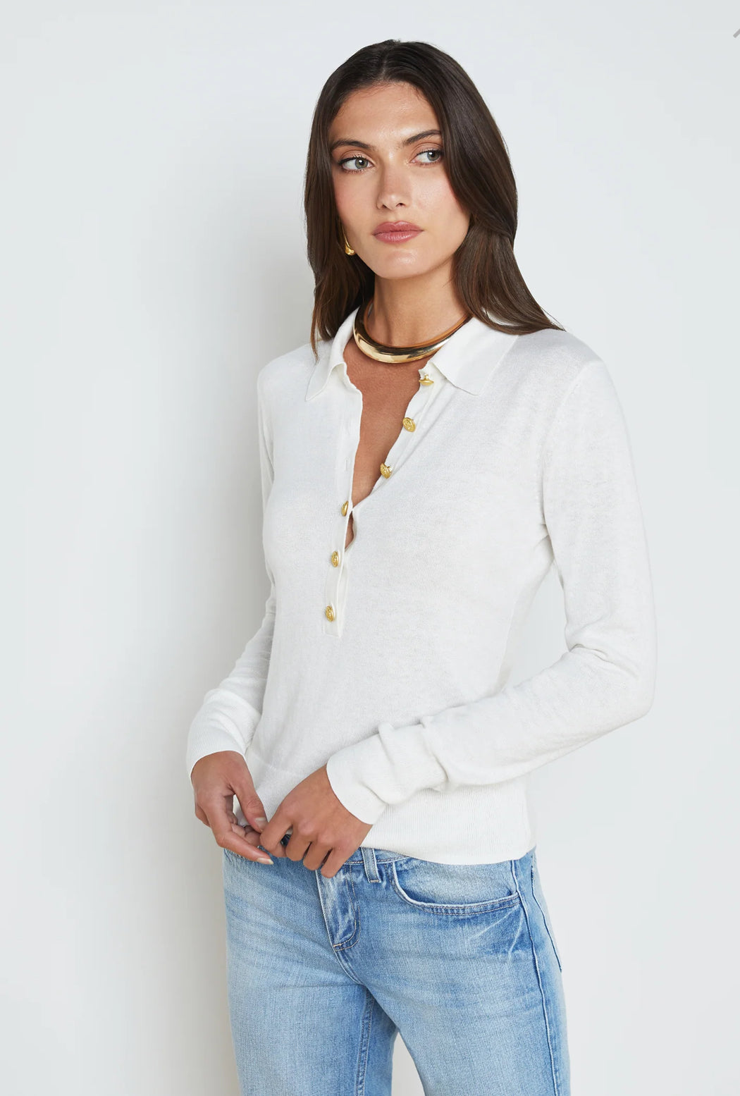 L’AGENCE Sterling Sweater in White