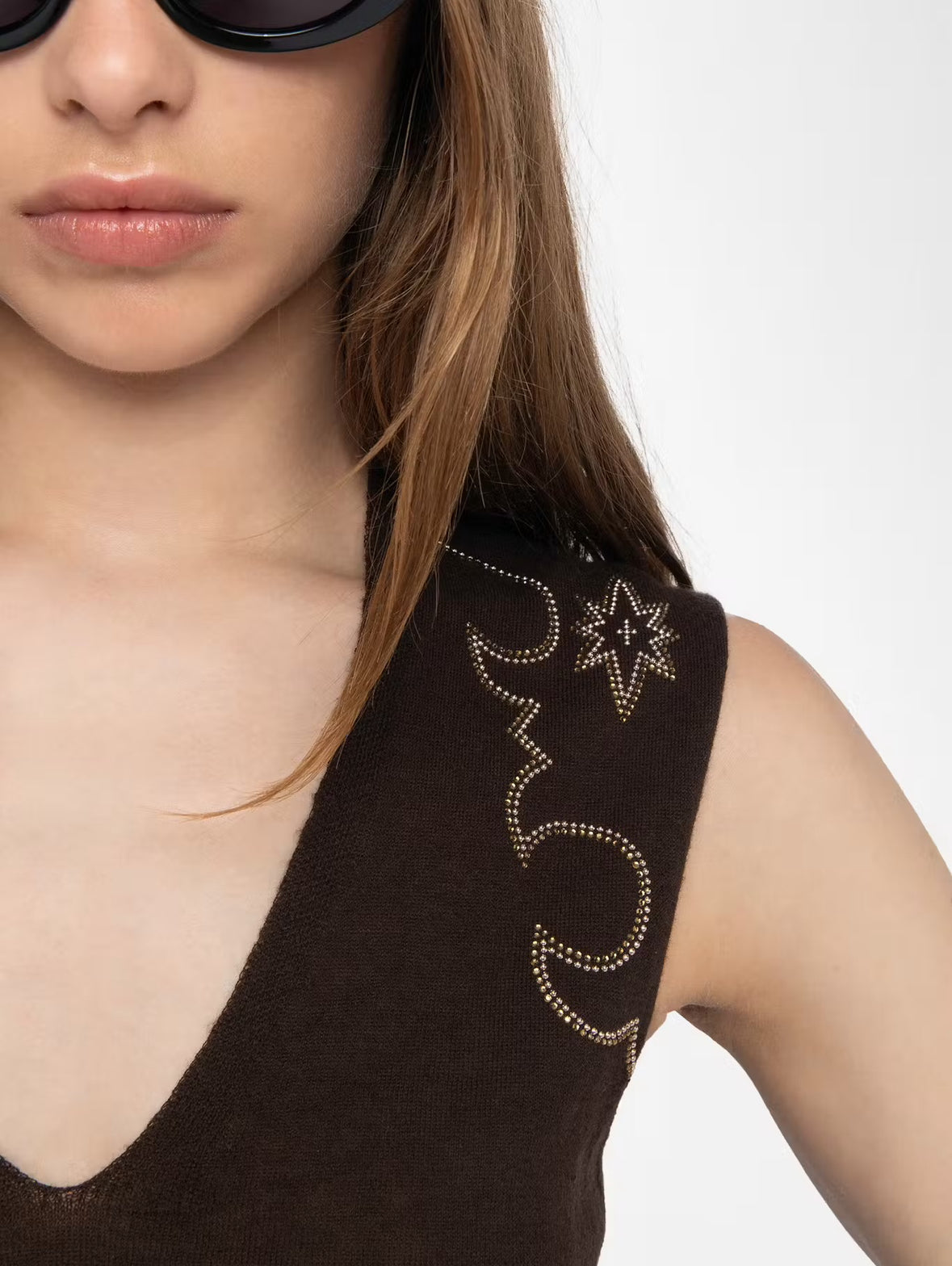 ZADIG & VOLTAIRE Vicky Cashmere Sweater Dark Chocolate
