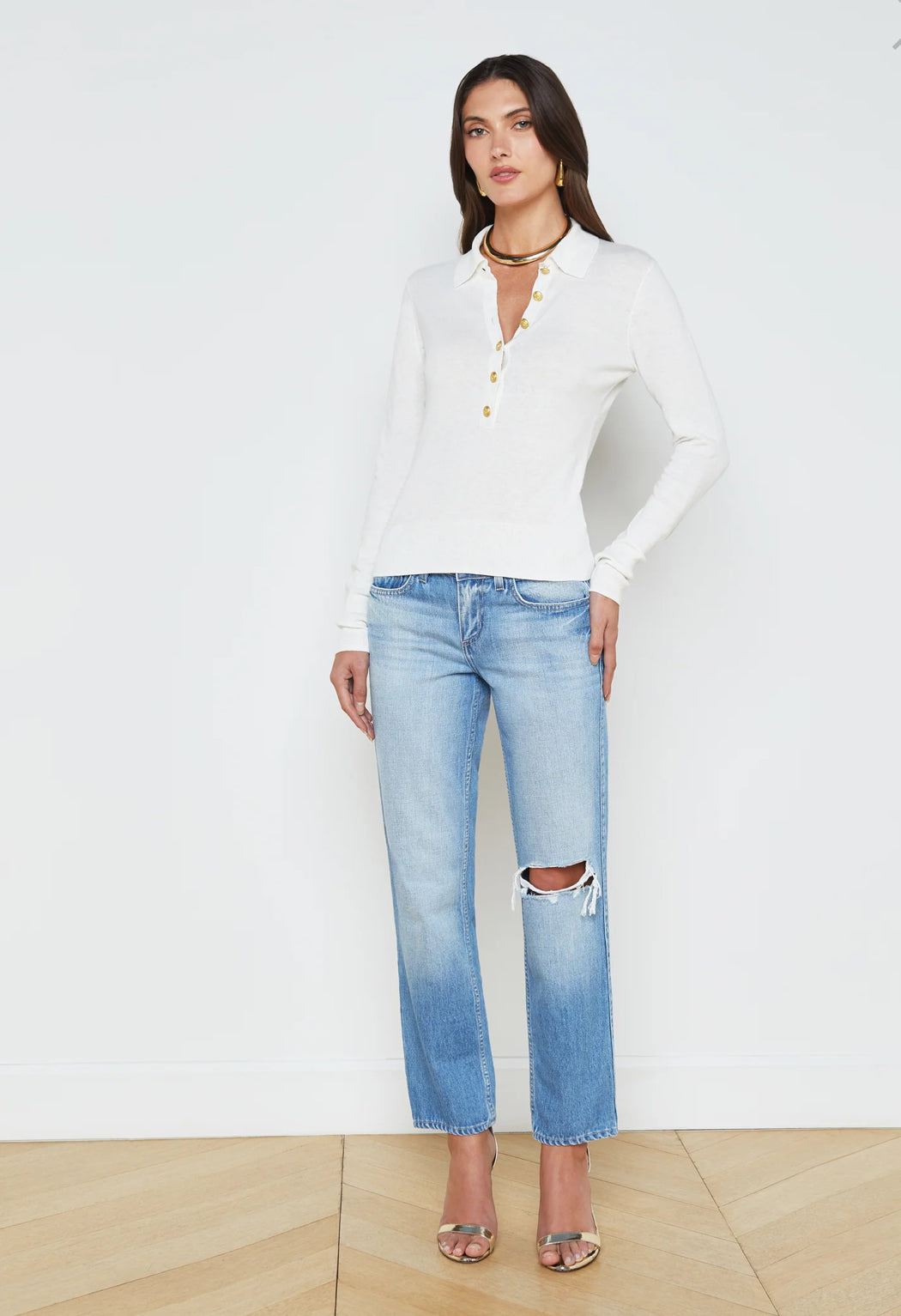 L’AGENCE Sterling Sweater in White