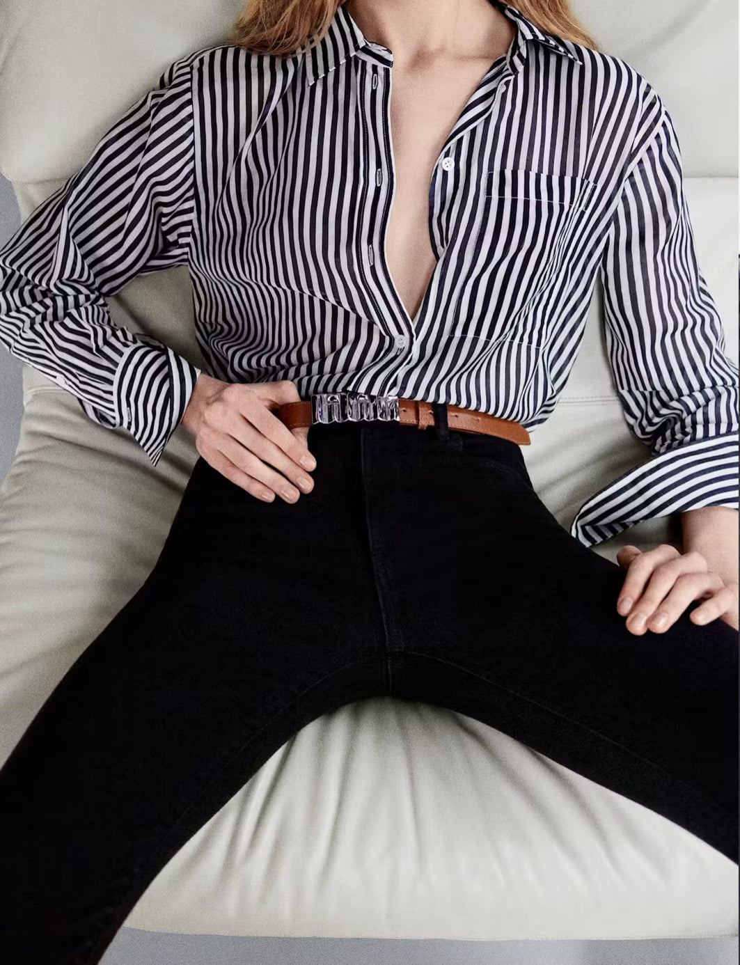 FRAME The Oversized Pocket Shirt
in Navy Multi