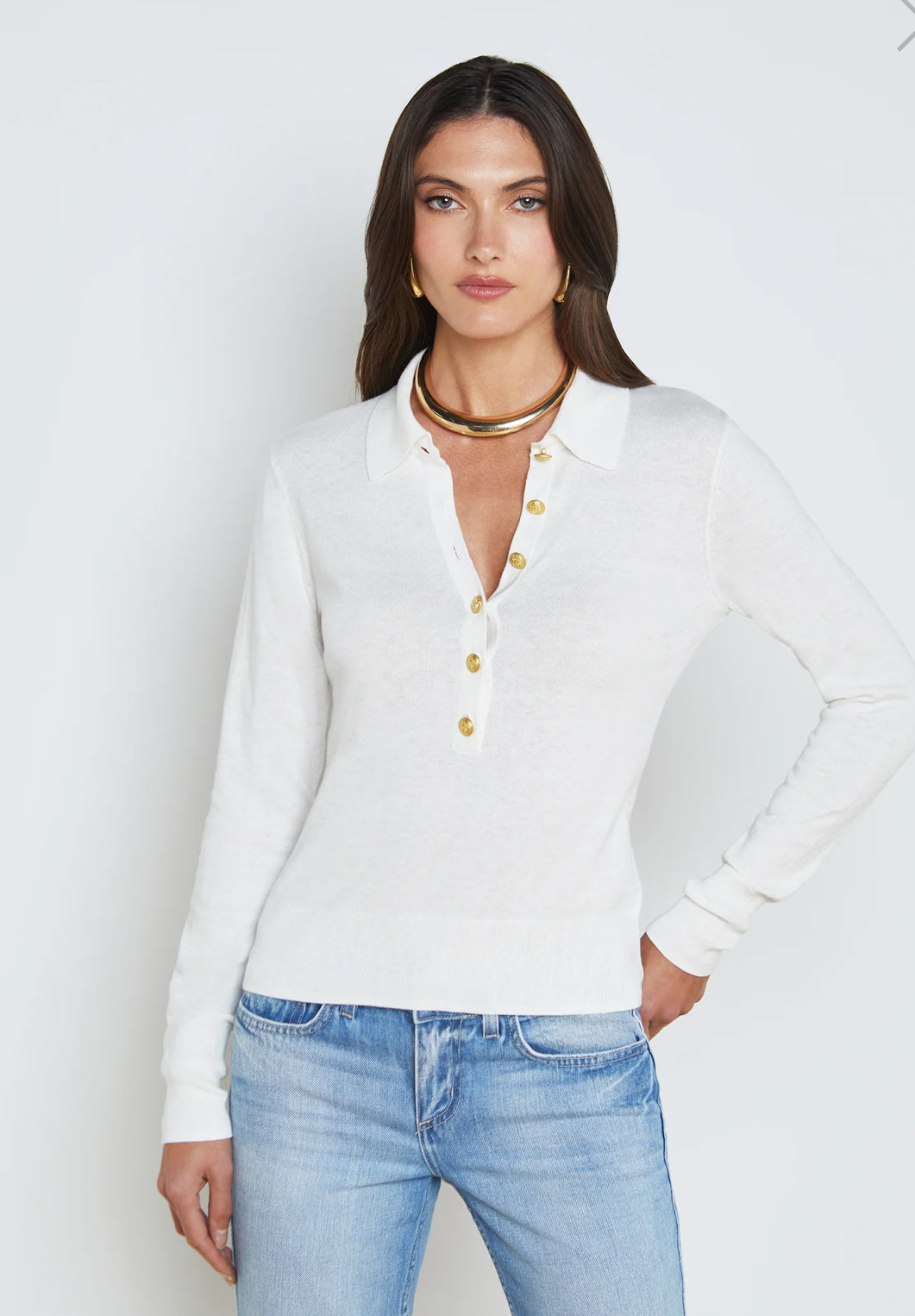 L’AGENCE Sterling Sweater in White