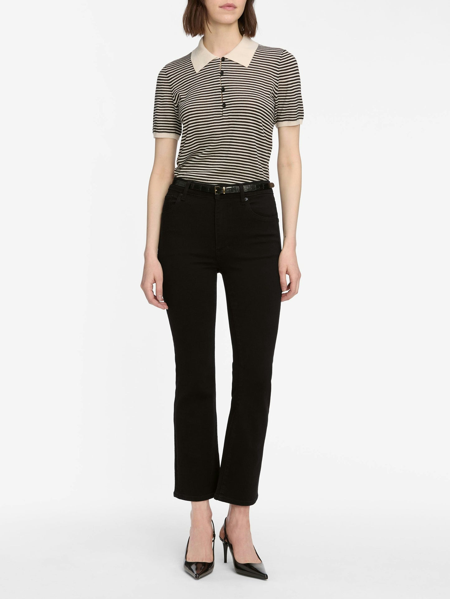 FRAME The Smart Polo in Cream Multi