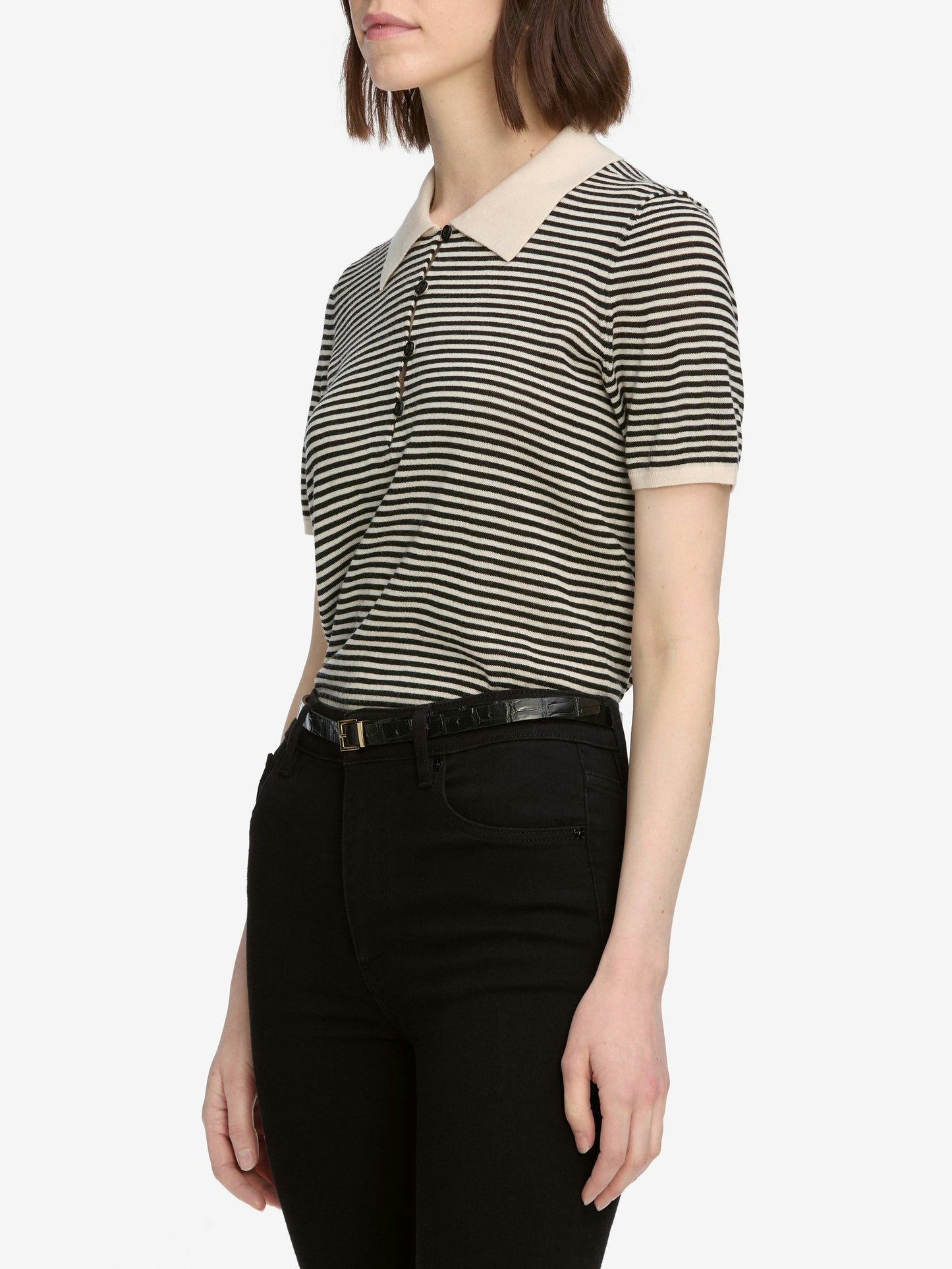 FRAME The Smart Polo in Cream Multi