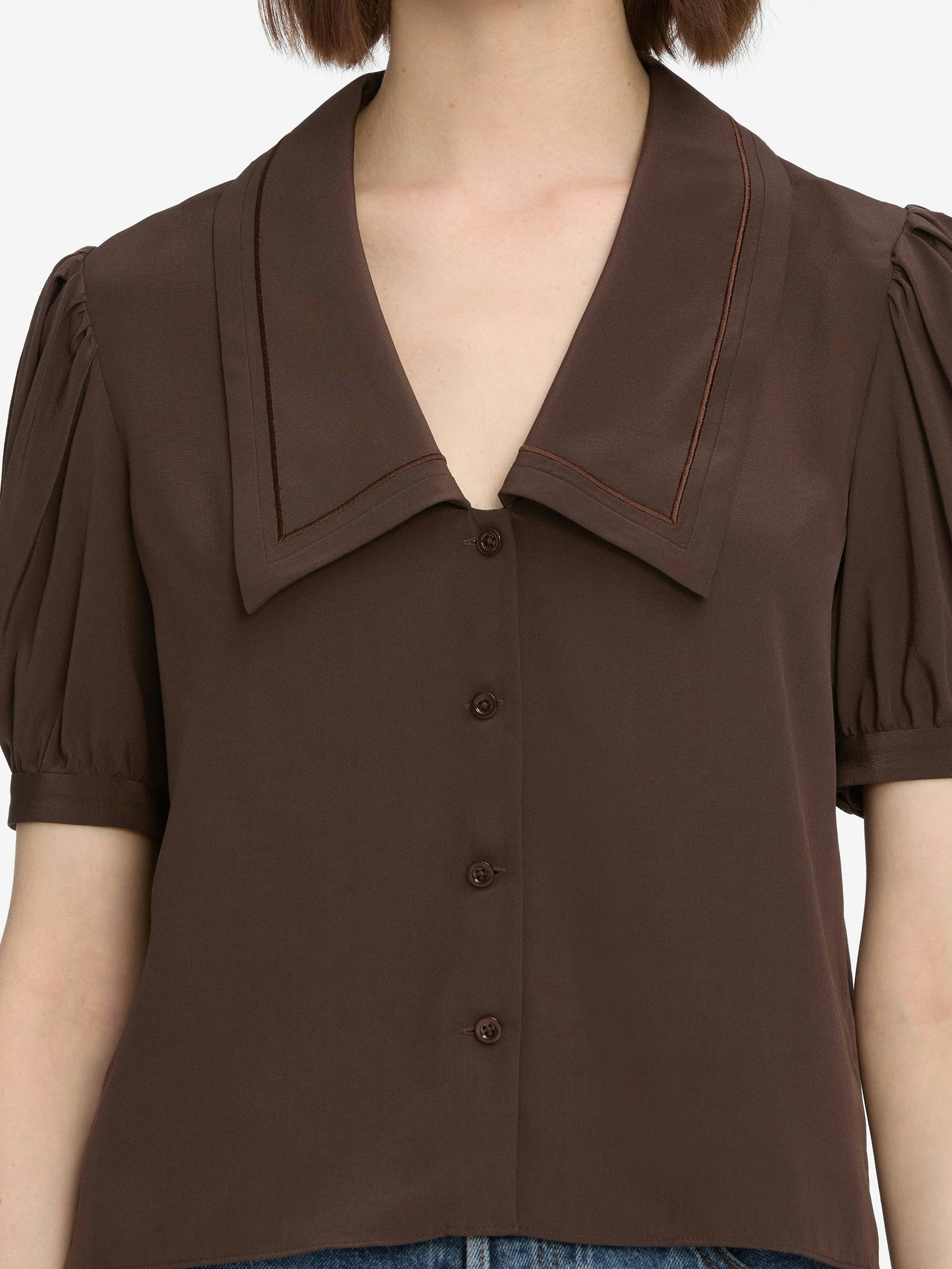 FRAME The Sailor Blouse in Coffee