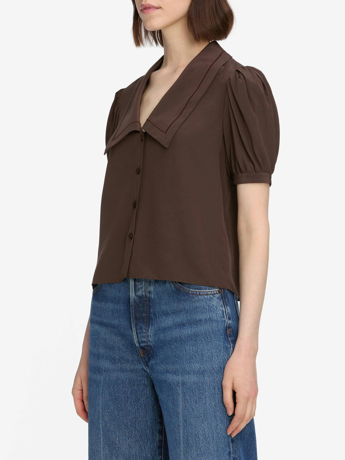 FRAME The Sailor Blouse in Coffee
