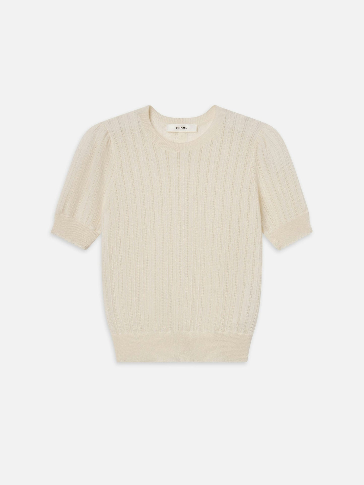 FRAME The Ladder Pointelle Sweater
in Cream