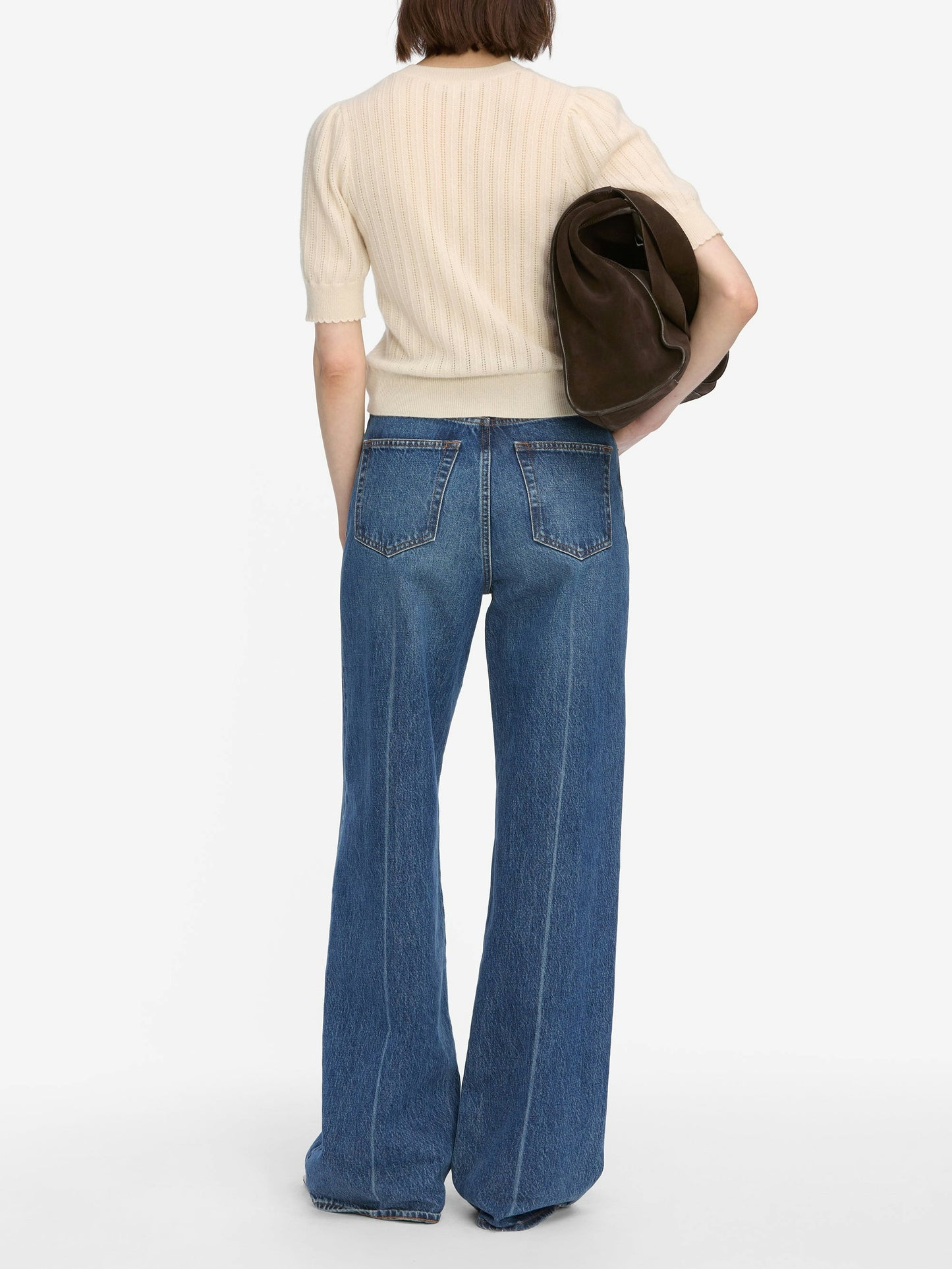 FRAME The Ladder Pointelle Sweater
in Cream