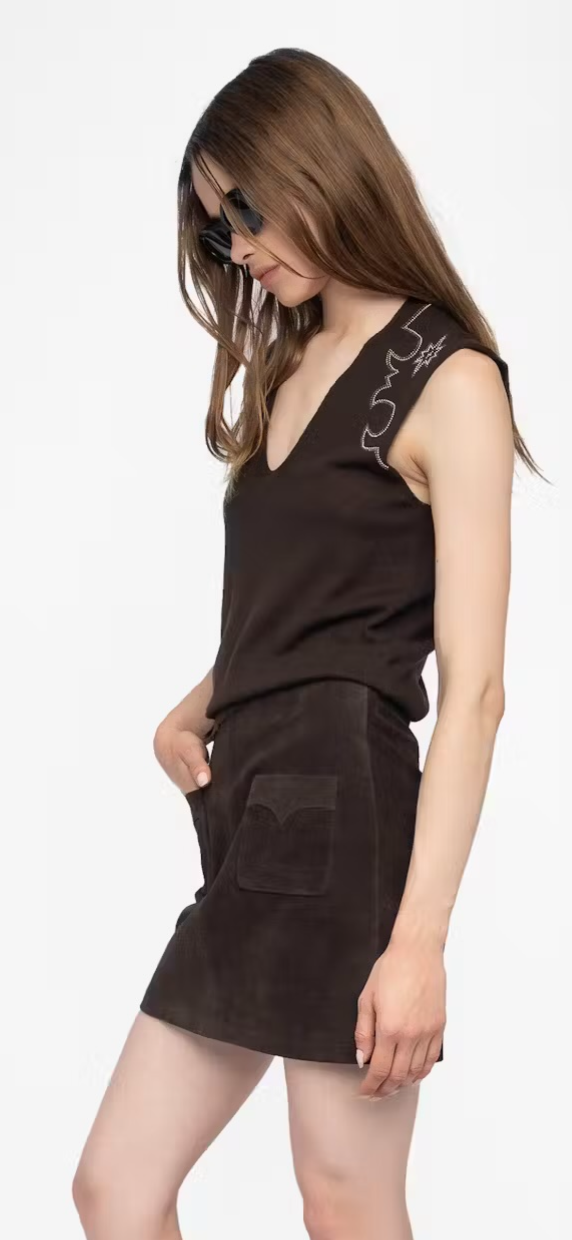 ZADIG & VOLTAIRE Vicky Cashmere Sweater Dark Chocolate