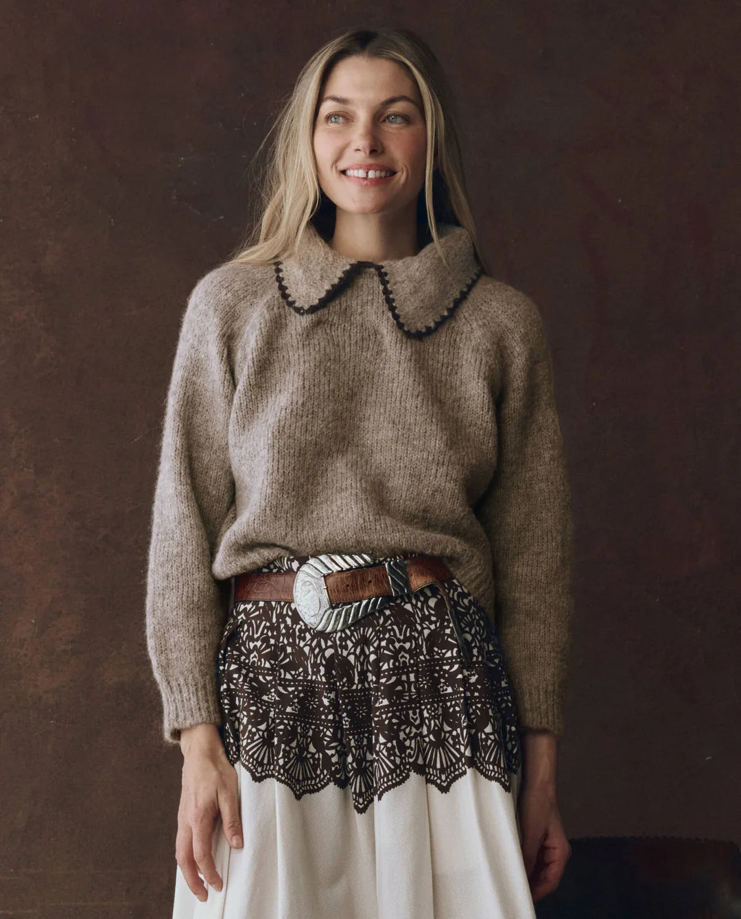 THE GREAT Crochet Collar Pullover
