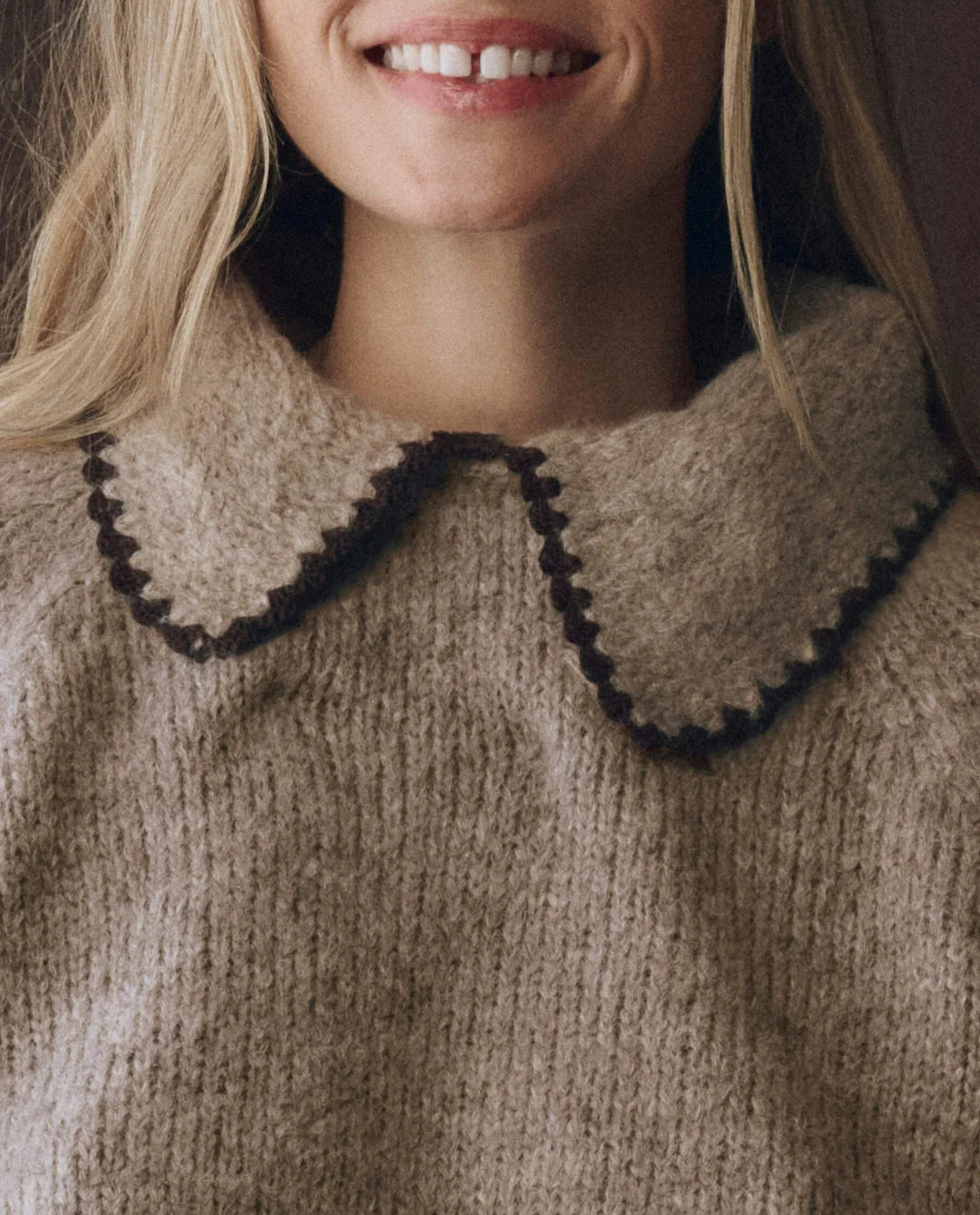 THE GREAT Crochet Collar Pullover