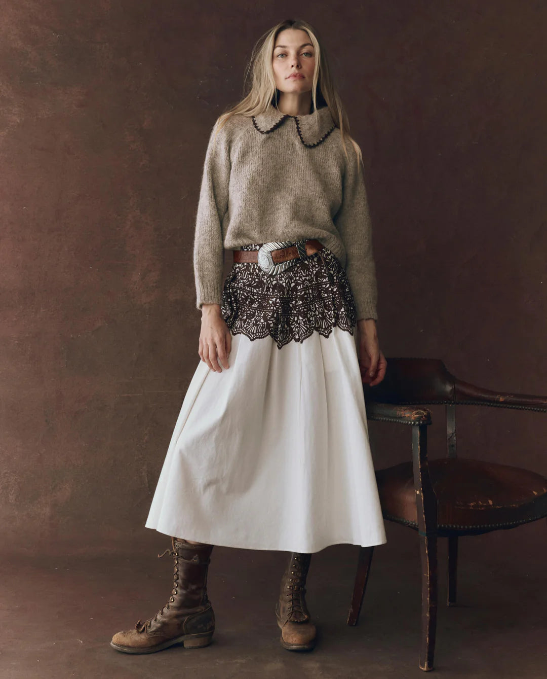 THE GREAT Crochet Collar Pullover