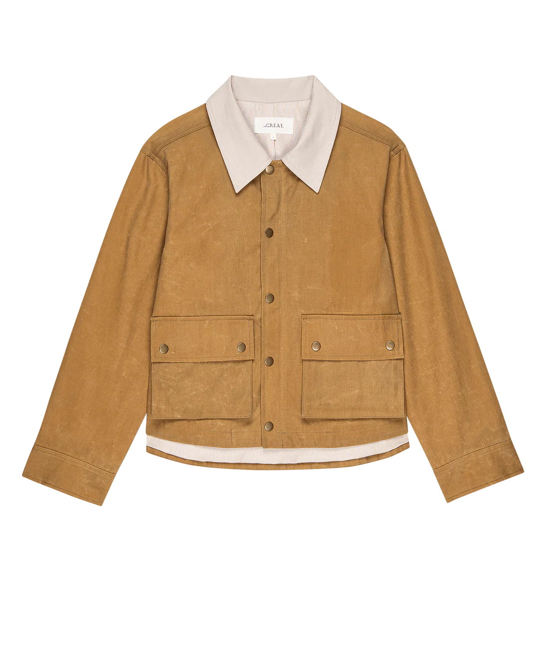 THE GREAT Waxed Swingy Jacket in Walnut