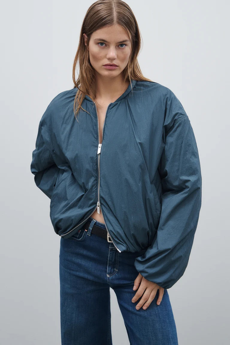 CLOSED Short Bomber Jacket Graphite Blue