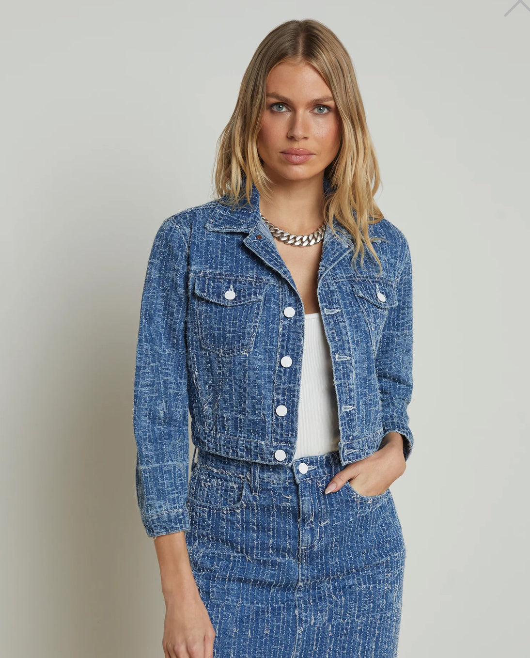 L’AGENCE Koda Cropped Denim Jacket