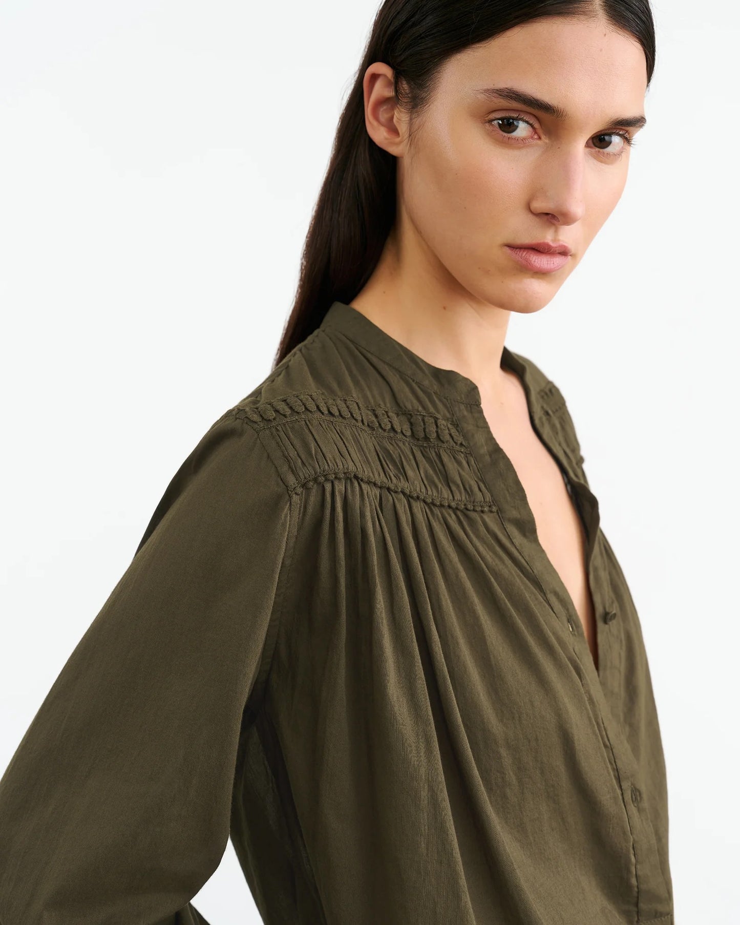 NILI LOTAN Clarys Top in Olive Green