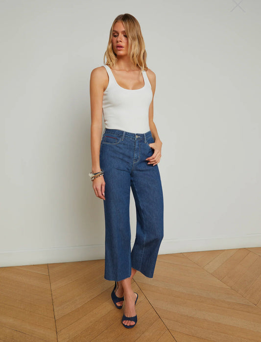 L’AGENCE Wanda Cropped Wide-Leg Jean Spokane