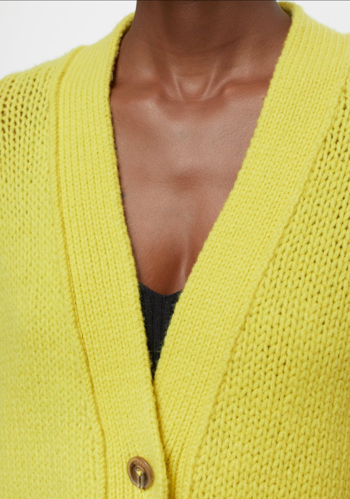 CLOSED Chunky Knit Cardigan in Primary Yellow