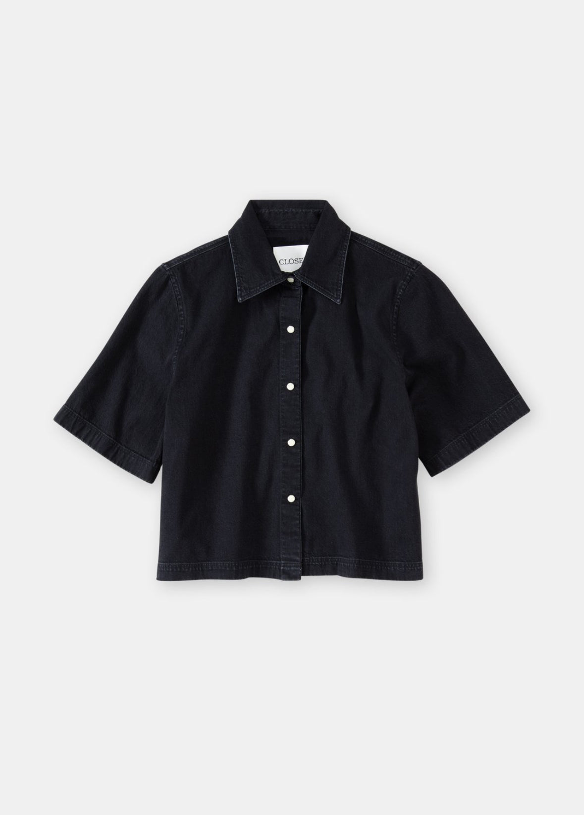 CLOSED Crop Denim Shirt Black