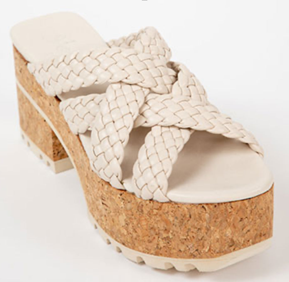 HOMERS Venice Trenza Wedges in Ivory