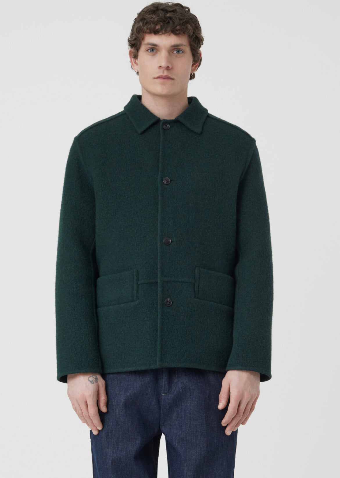 CLOSED Mens Wool Mix Jacket in Fern Green