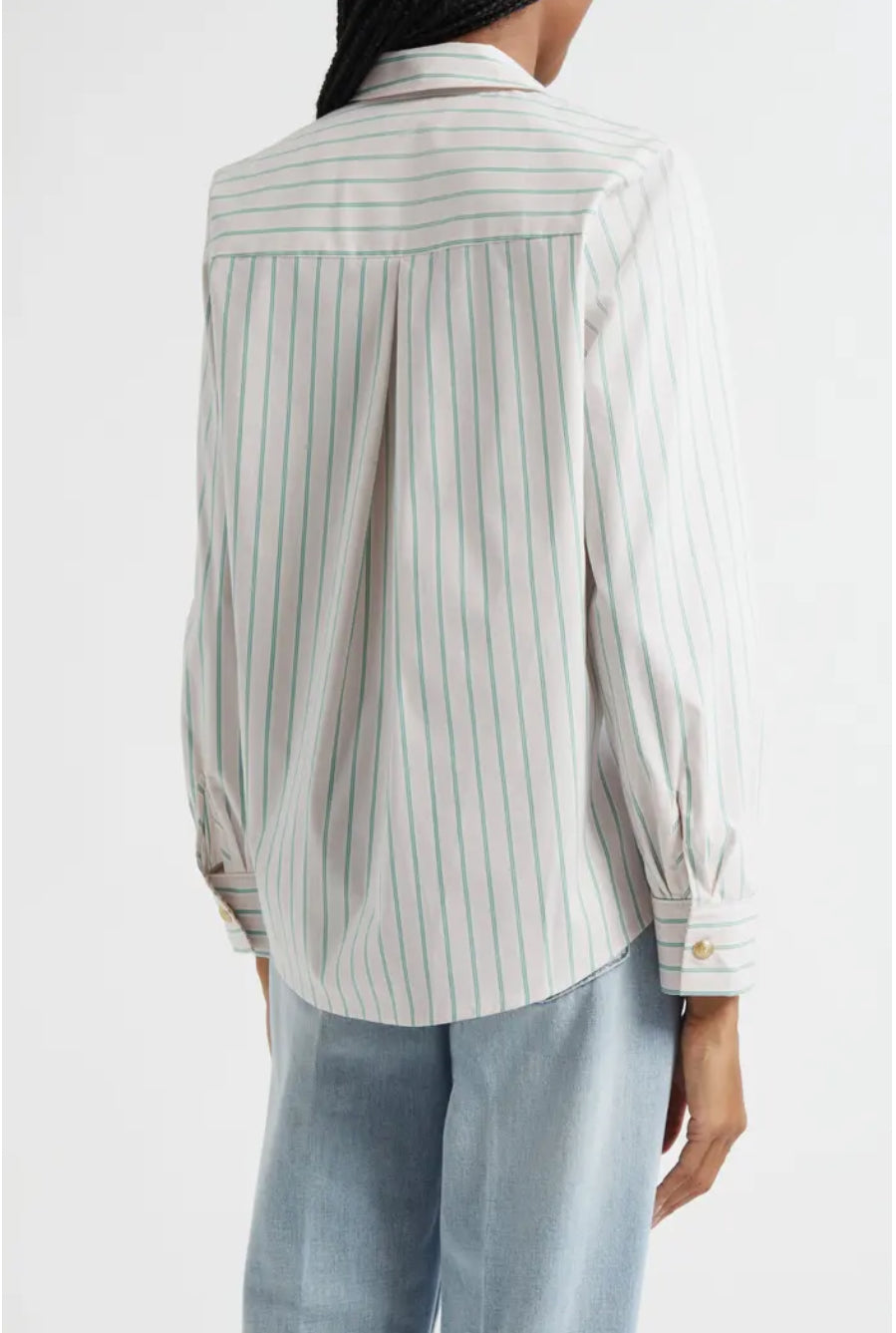 L’AGENCE Ellery Stripe Cotton Blend Gold Snap Closure