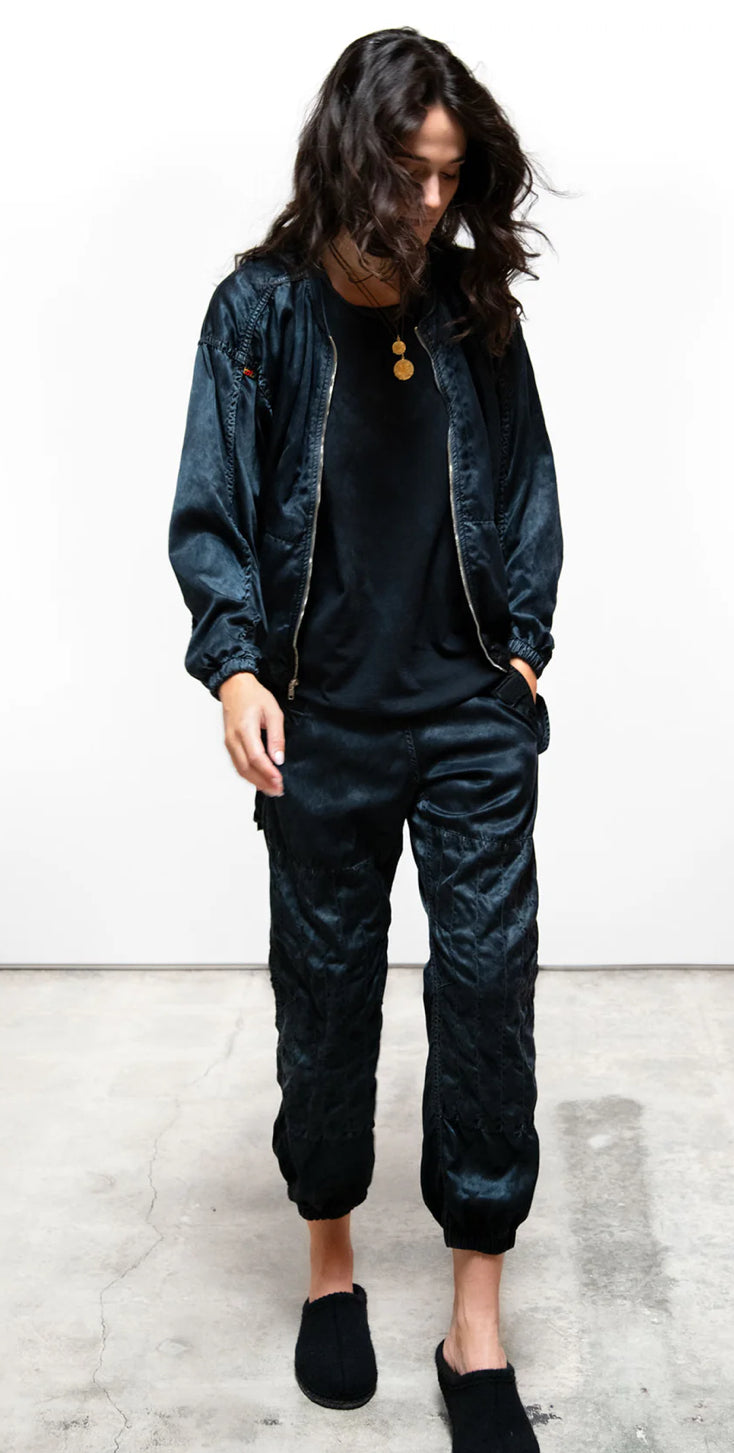 FREECITY SATIN BOMBER/SHELL - superblack/glass