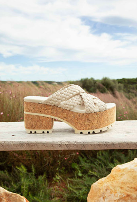 HOMERS Venice Trenza Wedges in Ivory