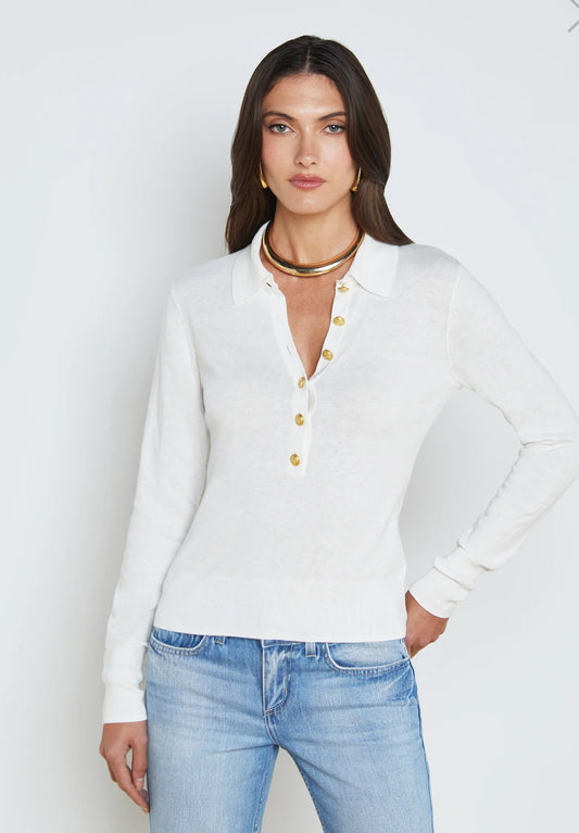 L’AGENCE Sterling Sweater in White