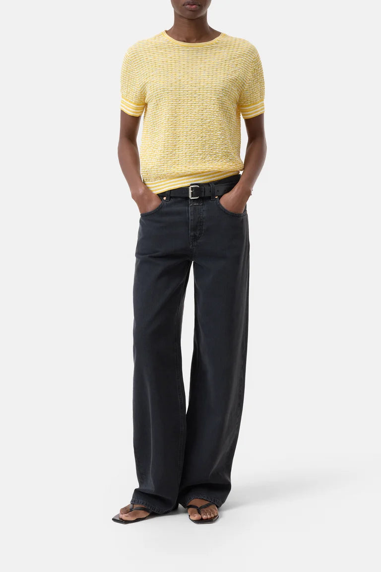 CLOSED Top in seersucker knit mango
