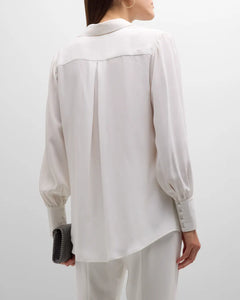 L’AGENCE Fabienne Button-Front Silk Tunic