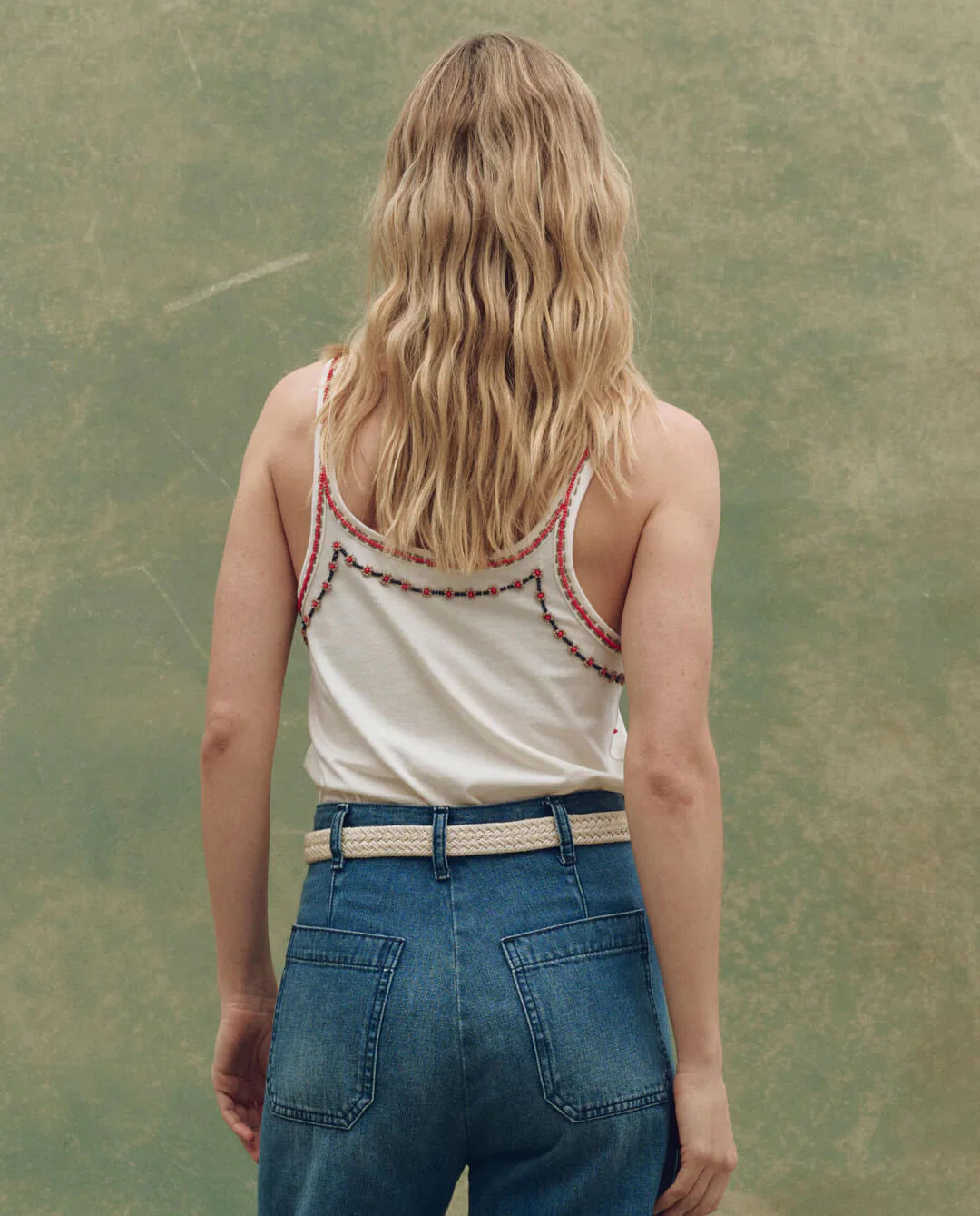 THE GREAT Beaded Slim Tank