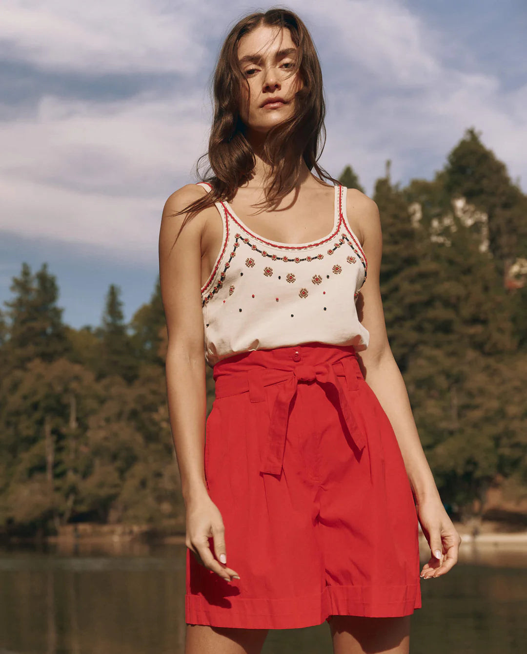 THE GREAT Beaded Slim Tank