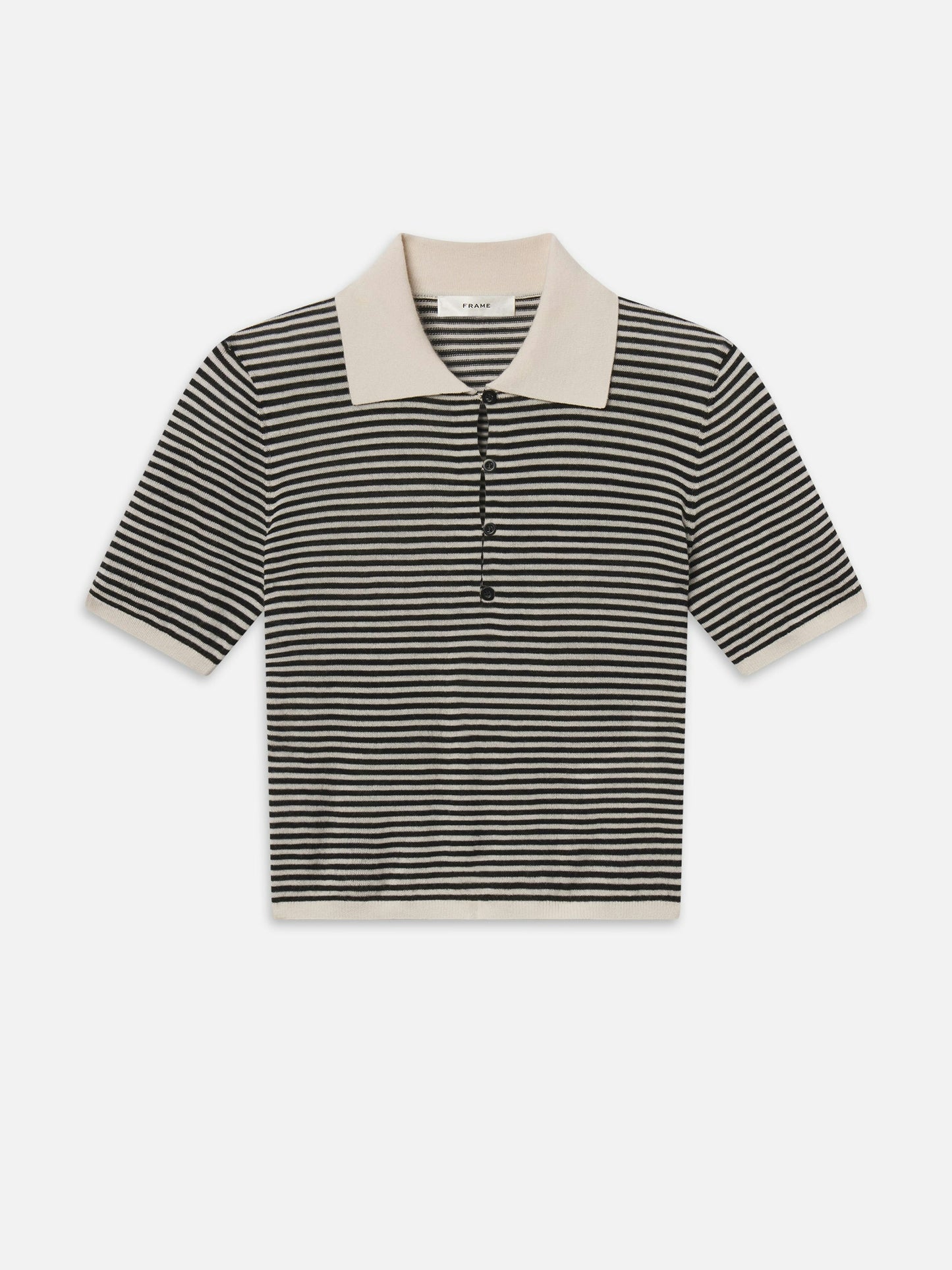 FRAME The Smart Polo in Cream Multi
