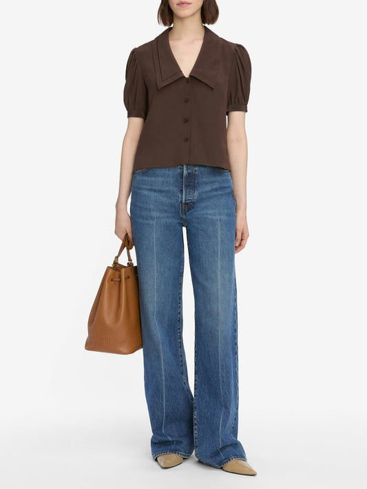 FRAME The Sailor Blouse in Coffee