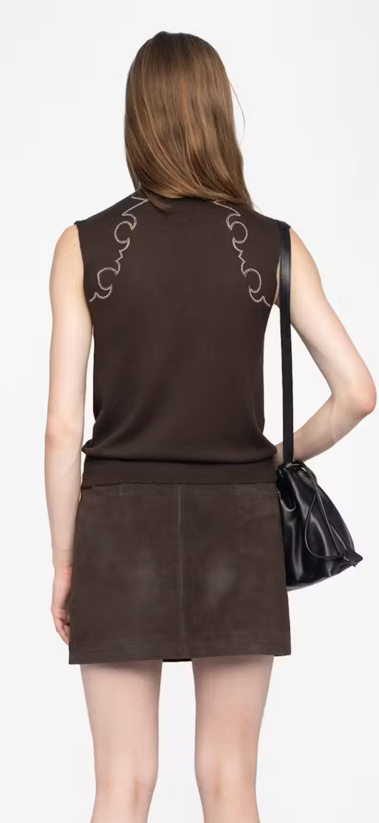 ZADIG & VOLTAIRE Vicky Cashmere Sweater Dark Chocolate