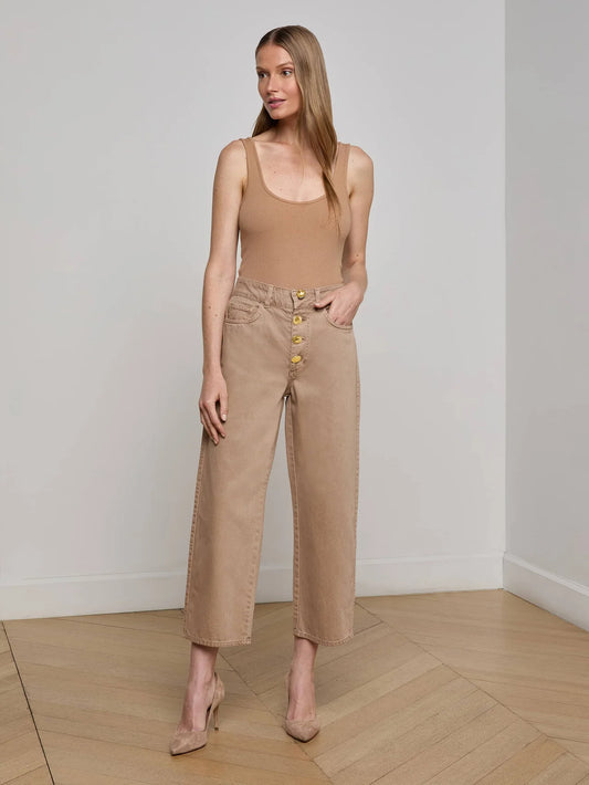 L’AGENCE Liora Cropped Jean Dark Cappuccino