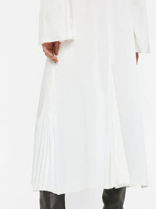FRAME Tie Front Bell Sleeve Dress in Off White