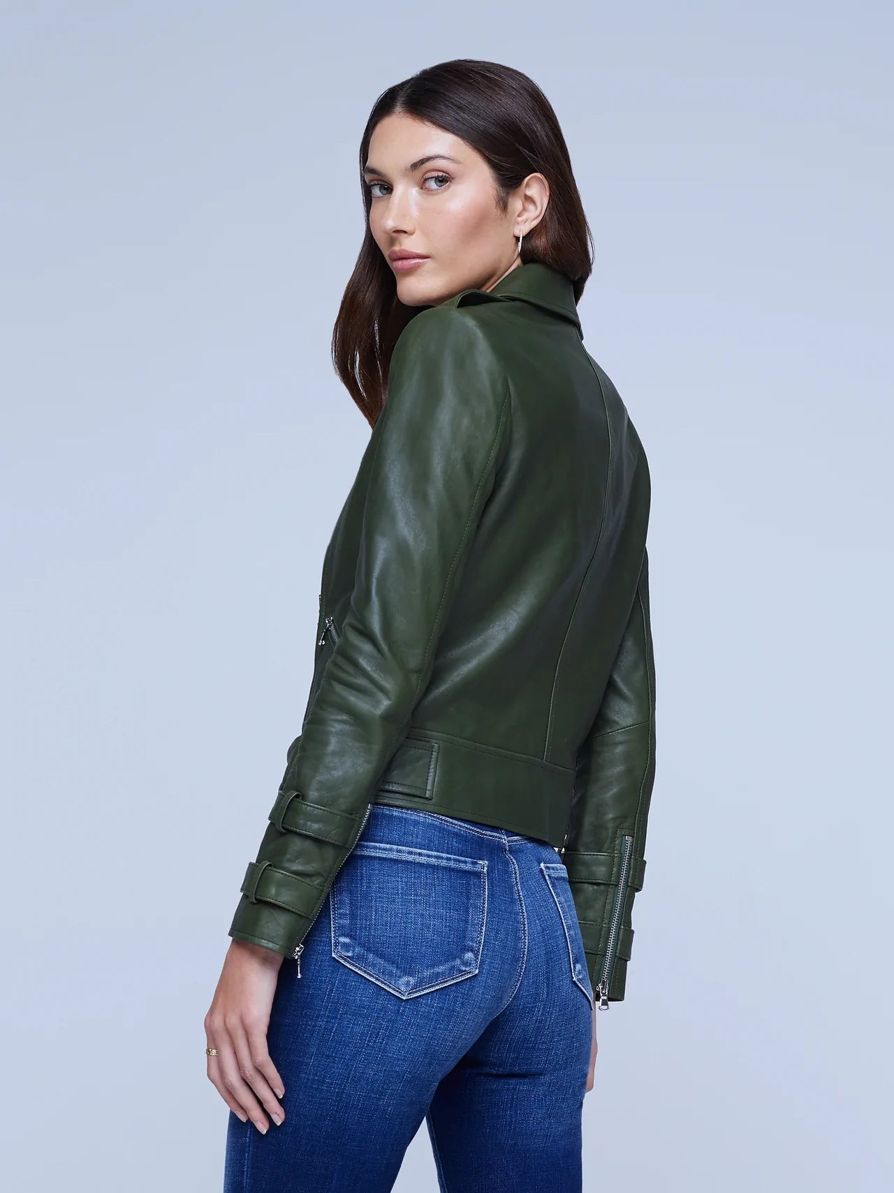 L’AGENCE Billie Belted Leather Jacket